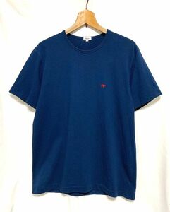 ★美品　SCYE × URBAN RESEARCH 別注　LOGO SHORT SLEEVE T-SHIRTS サイ刺繍 上質コットン クルーネックTシャツ 日本製 ネイビー 38