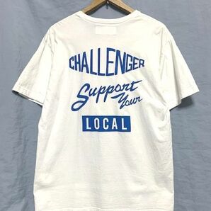 ☆21SS 美品 CHALLENGER チャレンジャー SUPPORT YOUR LOCAL ロゴプリント クルーネックTシャツ 日本製 ホワイト Lの画像1