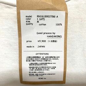 ★新品タグ付き REMI RELIEF レミレリーフ オフホワイト 上質コットン ポケットTシャツ 日本製 Mの画像5