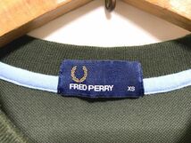 ★美品　FRED PERRY フレッドペリー　POCKET DETAIL PIQUE T-SHIRT 月桂樹刺繍 カノコ ポケットTシャツ オリーブ XS_画像5