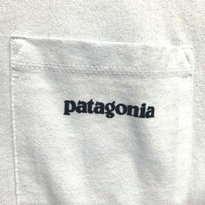 ☆20SS 美品 patagonia パタゴニア P-6 Logo Pocket Responsibili Tee ロゴプリント ポケットTシャツ ホワイト Mの画像5