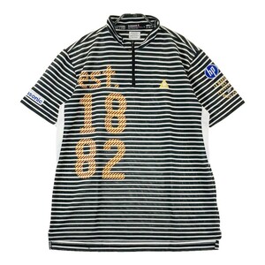 LECOQ GOLF ルコックゴルフ ハーフジップ 半袖Tシャツ ボーダー柄 ブラック系 3L [240101161605] ゴルフウェア メンズ