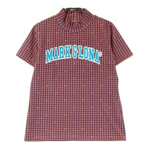 MARK&LONA マークアンドロナ ハイネック半袖Tシャツ チェック柄 オレンジ系 38 [240101160110] ゴルフウェア レディース