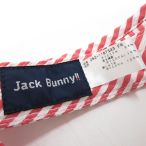 【1円】JACK BUNNY ジャックバニー サンバイザー リボン ストライプ柄 レッド系 FR [240101016379]_画像5