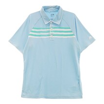 【1円】ADIDAS GOLF アディダスゴルフ 半袖ポロシャツ CLIMA COOL ブルー系 O [240101022835] メンズ_画像1