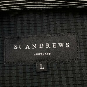 ST ANDREWS セントアンドリュース 2021年モデル 半袖ポロシャツ ストライプ柄 ブラック系 L [240101158932] ゴルフウェア レディースの画像3