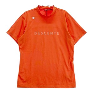 DESCENTE GOLF デサントゴルフ 2023年モデル ハイネック 半袖Tシャツ ロゴ オレンジ系 XO [240101163275] ゴルフウェア メンズ