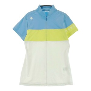 DESCENTE GOLF デサントゴルフ ハーフジップ半袖Tシャツ ブルー系 M [240101134524] ゴルフウェア レディース