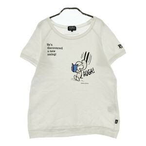 PEARLY GATES パーリーゲイツ ×PEANUTS 半袖Tシャツ スヌーピー ホワイト系 0 [240101135368] ゴルフウェア レディース