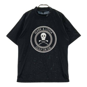 MARK&LONA マークアンドロナ ハイネック 半袖Tシャツ サークルスカル プリント ブラック系 48 [240101026669] ゴルフウェア メンズ