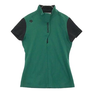 【1円】DESCENTE GOLF デサントゴルフ ハーフジップ半袖Tシャツ グリーン系 S [240101085530] レディース