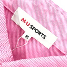 【新品】M.U SPORTS エムユースポーツ ボタンダウン 半袖ポロシャツ 総柄 ピンク系 48 [240001789710] ゴルフウェア メンズ_画像5