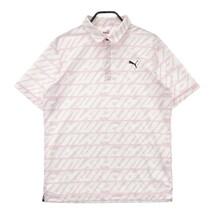 PUMA GOLF プーマゴルフ 半袖ポロシャツ 総柄 ピンク系 XL [240101169880] ゴルフウェア メンズ_画像1