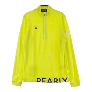 【美品】PEARLY GATES パーリーゲイツ 長袖ハーフジップTシャツ イエロー系 0 [240101031829] ゴルフウェア レディース