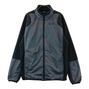 OAKLEY Oacley fleece switch Zip jacket border pattern gray series XL [240101011187] Golf wear men's 