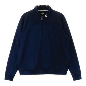 FOOT JOY foot Joy half Zip knitted sweater stripe pattern navy series 2XL [240101168998] Golf wear men's 