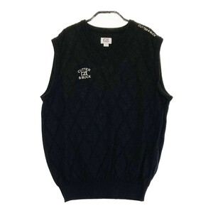 CUTTER&BUCK カッターアンドバック ニットベスト ダイヤ柄 ブラック系 L [240101171880] ゴルフウェア レディース