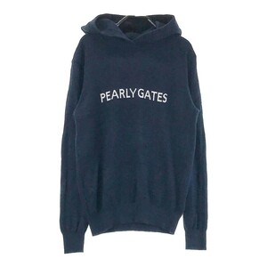 PEARLY GATES Pearly Gates 2022 год модели с капюшоном вязаный свитер темно-синий серия 1 [240101170411] Golf одежда женский 