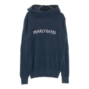 PEARLY GATES パーリーゲイツ 2022年モデル フード付 ニットセーター ネイビー系 1 [240101170411] ゴルフウェア レディース