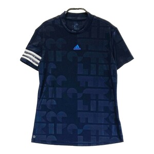 ADIDAS GOLF アディダスゴルフ 2022年モデル 半袖Tシャツ 総柄 ネイビー系 M [240101166837] ゴルフウェア レディース