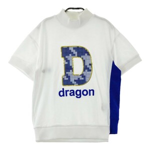 DANCE WITH DRAGON ダンスウィズドラゴン ハイネック 半袖Tシャツ スパンコール ホワイト系 2 [240101171759] ゴルフウェア レディース