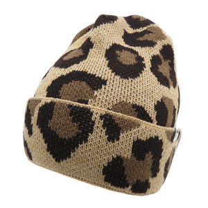 BEAMS GOLF Beams Golf вязаная шапка Leopard рисунок оттенок коричневого [240101147783] Golf одежда 