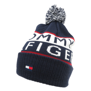 【新品】TOMMY HILFIGER GOLF トミー ヒルフィガーゴルフ ニット帽 ボンボン付き ネイビー系 フリー [240101150396] ゴルフウェア