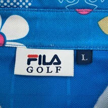 FILA GOLF フィラゴルフ 半袖ポロシャツ 総柄 ブルー系 L [240101174231] ゴルフウェア レディース_画像3