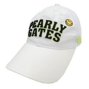 PEARLY GATES パーリーゲイツ 053-8187551 メッシュキャップ ニコちゃん ホワイト系 FR [240101130680] ゴルフウェア