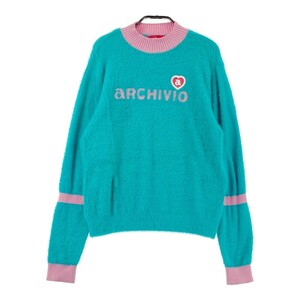 ARCHIVIOaruchibio2023 год модели с высоким воротником вязаный свитер оттенок зеленого 38 [240101174470] Golf одежда женский 