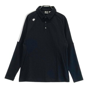 DESCENTE GOLF デサントゴルフ 長袖ポロシャツ ブラック系 M [240101173157] ゴルフウェア メンズ