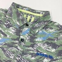 【1円】ADIDAS GOLF アディダスゴルフ 半袖シャツ 総柄 グリーン系 M [240001967285] メンズ_画像3