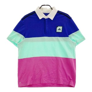 【1円】ADIDAS GOLF アディダスゴルフ 2022年モデル HS5620 半袖ポロシャツ ブルー系 2XL [240101126045] メンズ