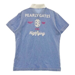 【1円】PEARLY GATES パーリーゲイツ 半袖ポロシャツ 千鳥 ブルー系 1 [240101127454] レディースの画像2