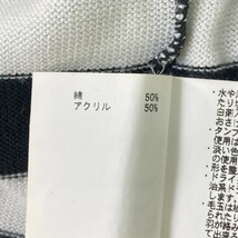 MUNSING WEAR マンシングウェア フード付き ニット セーター ボーダー柄 ホワイト系 M [240101176972] ゴルフウェア レディース_画像4