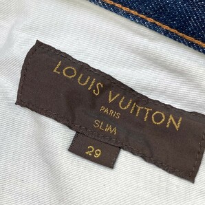 LOUIS VUITTON ルイ ヴィトン デニムパンツ SLIM モノグラムレザー LVロゴ ネイビー系 29 [240101176346] メンズの画像6