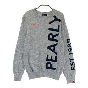 PEARLY GATES パーリーゲイツ カシミヤ ニットセーター ロゴ グレー系 0 [240101179056] ゴルフウェア レディース