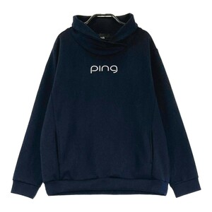 PING булавка 2023 год модели с высоким воротником тренировочный футболка общий рисунок темно-синий серия M [240101179106] Golf одежда женский 