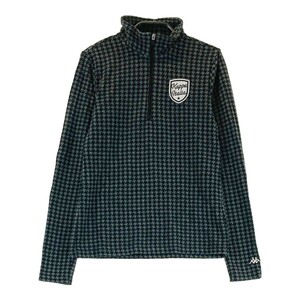 KAPPA GOLF カッパゴルフ ハーフジップ長袖Tシャツ 千鳥柄 ブラック系 S [240101181669] ゴルフウェア レディース