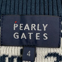 PEARLY GATES パーリーゲイツ Vネックニットベスト 総柄 ネイビー系 4 [240101181099] ゴルフウェア メンズ_画像4