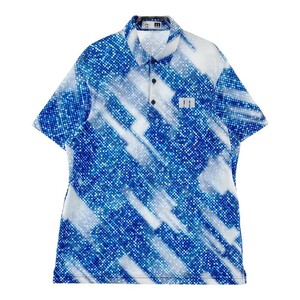 MUNSING WEAR Munsingwear wear 2022 year of model polo-shirt with short sleeves total pattern blue group LL [240101177670] Golf wear men's 