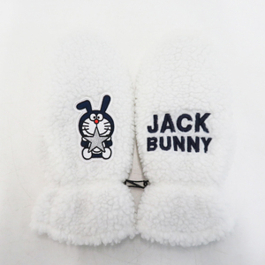 JACK BUNNY ジャックバニー ×ドラえもん /2023年モデル ボア ミトン ワッペン×ロゴ ホワイト系 FR [240101161132] ゴルフウェア