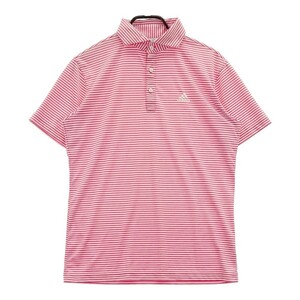 ADIDAS GOLF アディダスゴルフ 半袖ポロシャツ ボーダー柄 ピンク系 M [240101131779] メンズ