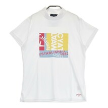 CALLAWAY キャロウェイ 2022年モデル ハイネック 半袖Tシャツ プリント ホワイト系 LL [240101181276] ゴルフウェア レディース_画像1