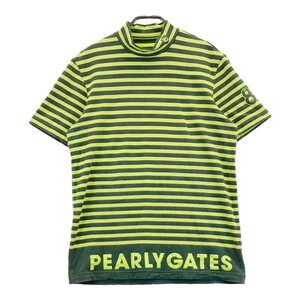 PEARLY GATES パーリーゲイツ ハイネック半袖Tシャツ ボーダー柄 カーキ系 5 [240101177971] ゴルフウェア メンズ