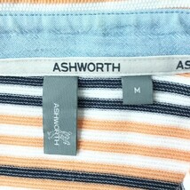 【1円】ASHWORTH アシュワース 半袖ポロシャツ ボタンダウン ボーダー柄 オレンジ系 M [240101012474] メンズ_画像6