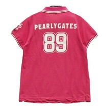 【1円】PEARLY GATES パーリーゲイツ 25周年 半袖ポロシャツ ワッペン ピンク系 0 [240101029451] レディース_画像2