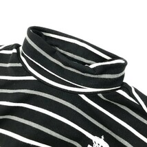 【1円】23区GOLF ニジュウサンクゴルフ ハイネック 長袖Tシャツ ボーダー柄 ブラック系 0 [240101034688] レディース_画像3