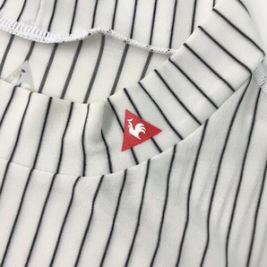 【1円】LE COQ GOLF ルコックゴルフ ハイネック 長袖 インナーTシャツ ストライプ柄 ホワイト系 L [240101035257] レディースの画像3