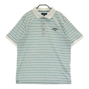 [1 jpy ]CALLAWAY Callaway 241-151687 polo-shirt with short sleeves total pattern green group LL [240101085635] men's 